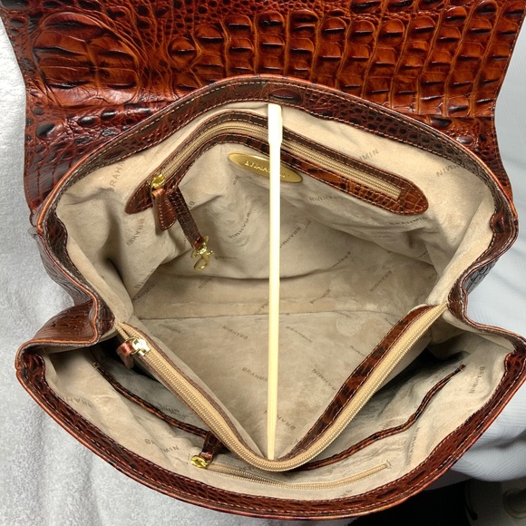 Brahmin Croc Embossed Large Leather Work Bag - Picture 9 of 16